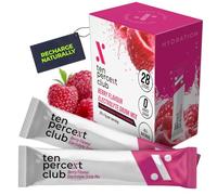 Electrolytes Powder Drink Mix (Mixed Berries) - 28 Sachets | Coconut Water Powder, Celtic Sea Salt | Easy to Mix, Vegan Flavoured Electrolytes Drinks | Electrolytes Sachets by Ten Percent Club
