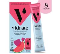 Electrolytes Powder - Hydration Sachets Packed with Vitamins - Zero Sugar Rehydration Sachet with No Artificial Sweeteners & Preservatives by ViDrate - Watermelon & Raspberry, 8 Electrolytes Sachets