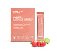 Electrolytes Powder Sachets | Strawberry & Lime Flavour, 10 Sachets | Plant-Based Hydration Drink Sachets | Zero Sugar, Vegan Electrolyte Powder with Vitamins & Minerals | Made in UK | Omnia