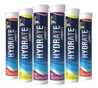 Electrolytes Tablets x 120 - Rehydration Energy Drink with Electrolyte Minerals Potassium, Magnesium, Sodium Hydration Salts and Vitamins (120 Tablets, 6 tubs) Fizzy Fruit Flavour Mix Pack