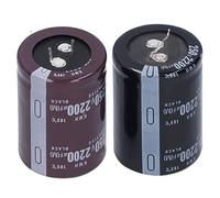 Electrolytic Capacitor Aluminium Cylindrical High Performance 2200μF Energy Storage Component for Audio Equipment Power Amplifiers Aluminum Shell 35x50mm 2Pcs