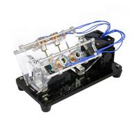 Electromagnet Engine Model with LED Design, V-Shaped Coil Engine, Integrated LEDs Illuminate Combining Magnetic and Electric Fields