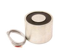 Electromagnet for Door and Hatch Mechanisms, Automated Assembly Lines, Robotics, Lifting and Handling Ferrous Materials with 10mm Mounting Hole - 101.6mm dia x 76.2mm thick - 430kg Pull - 12V DC /33W