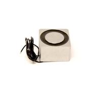 Electromagnet with 6mm Mounting Hole for Door and Hatch Mechanisms, Automated Assembly Lines, Robotics, Lifting and Handling Ferrous Materials - 63.5 x 63.5 x 38.1mm thick - 204kg Pull - 12V DC/8W