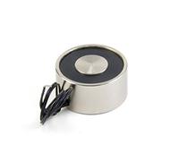 Electromagnet with M5 Mounting Hole for Door and Hatch Mechanisms, Automated Assembly Lines, Robotics, Lifting and Handling Ferrous Materials - 40mm dia x 20mm thick - 25kg Pull - 8W/0.33A