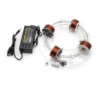 Electromagnetic Accelerator Cyclotron, Acrylic Brushless Circular Coil Physics Teaching Aid, High-Tech DIY Science Experiment Kit for Classroom Demonstration & Educational Gift(4 Coils)