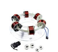 Electromagnetic Accelerator Cyclotron, Acrylic Brushless Circular Coil Physics Teaching Aid, High-Tech DIY Science Experiment Kit for Classroom Demonstration & Educational Gift(6 Coils)
