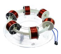 Electromagnetic Accelerator with 6 Coils, Brushless Motor Cyclotron Model, High Tech Physics Teaching Experiment Model, Applicable for Classroom Teaching, Experiment Equipment