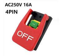 Electromagnetic Button Switch for Table Saw & Bench Drill, 4-Pin AC250V 16A Self-Locking Safety Switch with IP54 Rating, PVC Housing