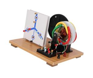 Electromagnetic Induction Teaching Aid with Hand Crank, Three Phase Circuit Output, Front Terminal Diagram Panel, Science Learning Demonstrator Hand Crank Generator Demonstrator Physics Model