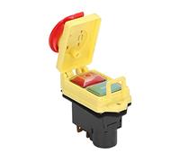 Electromagnetic On Off Push Button Switch, Industrial Water Proof Emergency Stop Button Cover for Cutting Machine Bench Top Electric Saw Drill Grinder