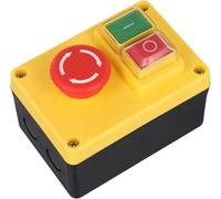 Electromagnetic Pushbutton Switch KJD17D-2 16A 250V, NVR Motor Start Stop Safety Switch for Pedestal Drill Belt Sander Bench Saw, Yellow BlackFashion Processed