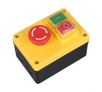 Electromagnetic Pushbutton Switch KJD17D-2 16A 250V, NVR Motor Start Stop Safety Switch for Pedestal Drill Belt Sander Bench Saw, Yellow Black