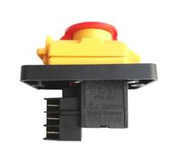 Electromagnetic Pushbutton Switches KJD22 4Pins 6-Terminals Push Button Switch with Emergency Stop Cover IDGTTLDF(6 Pins)