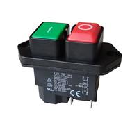 Electromagnetic Pushbutton Switches Waterproof Emergency Stop Button Switch 16(12) A 10(8) A 250V 2HP 16A 220-240V KJD17B(KJD17B-C-4P)