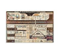 Electromagnetic Radiations Antique Science Chart 1944 High Resolution Poster Bedroom Canvas Decor Print Wall Art Office Room Aesthetic Decor Gift 12x1