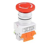 Electromagnetic switch 22mm Mushroom Latching Emergency Stop Push Button Switch Red with Waterproof Cover 1NO 1NC (Color : Button)