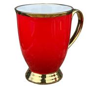 electromax 6 Piece Teacup and Gift Set - Vintage Serving Set for 6, with Bone China Tea Cup/Mug 300ml Strong Lightweight Set - Red Set