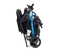 Electron Lightweight Folding Electric Wheelchair with Dual Lithium Batteries, Portable Powerchair, Compact Travel Design, Attendant Joystick, 20 Mile Range, 4mph Mobility Aid (Electron Blue)
