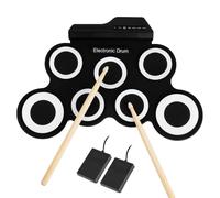 Electronic 7 Pad Drum Kit Mat Set Roll Up Digital Kids Toy Instrument