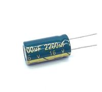 Electronic Accessories 100pcs/lot2200uf16V Low ESR/Impedance High Frequency Aluminum Electrolytic Capacitor Size10*20 16V2200uf20%