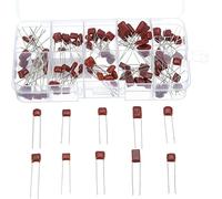 Electronic Accessories Capacitor kit 100pcs/lot 10nF~470nF Metallized Polyester Film Capacitors Assortment Kit High Precision and Stability Samples CBB Capacitor Set capacitors AMNzOgOdL