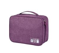 Electronic Accessories Travel Bag Adjustable Dividers Storage Pouch for Compact and Lightweight Storage Gray and Upper Green Bedroom (Purple)