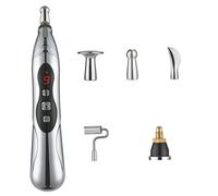 Electronic Acupuncture Pen 9 Gears USB Rechargeable Acupuncture Pen for Pain Relief Vibrating Pen with 5 Massage Heads for People Pain Gone Relief