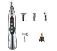 Electronic Acupuncture Pen 9 Gears USB Rechargeable Acupuncture Pen for Pain Relief Vibrating Pen with 5 Massage Heads for Pain Gone Relief