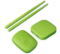 Electronic Air Drum Kit with Pedals and Portable Virtual Drum Sticks, Built-in Battery for Mobile Use, Audio Conversion Feature, Instructional Tutorial Included, Green