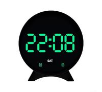 Electronic Alarm Clock Featuring Temperature Display, Date, Day of Week and Three Brightness Settings for Night Use (H)