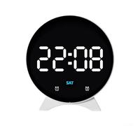 Electronic Alarm Clock Featuring Temperature Display, Date, Day of Week and Three Brightness Settings for Night Use (A)