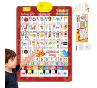 Electronic Alphabet Wall Chart for Toddlers, Talking ABC, 123s, Music Poster, Bilingual Kids Learning Toys, Interactive Educational Toy, Christmas Birthday Gifts for Age 1+ Year Old Boys Girls