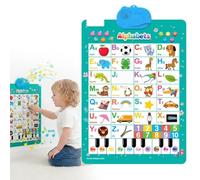 Electronic Alphabet Wall Chart - Interactive Alphabet Poster, Alphab-et Wall Chart for 1-3, Talking ABC & 123s & Piano Tone & Music Poster, Learning Toy at Preschool, Educational Toys for Boys Girls