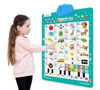 Electronic Alphabet Wall Chart, Interactive Alphabet Poster, Alphabet Wall Chart for 1-3, Kids Interactive Educational Wall Chart Talking Toy for Boys Girls,Talking ABC & 123s & Piano Tone & Music Pos