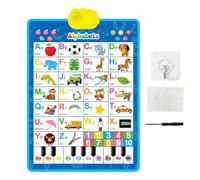 Electronic Alphabet Wall Chart Learning Posters Talking & 123s Music Interactive Alphabet Poster Learning Toys,Bilingual Toys with Interactive Touch Button For Kids