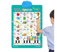 Electronic Alphabet Wall Chart - Piano Song Game With Alphabet Numbers | Animal Vocabulary Learning Poster | For Ages 1-6 Boys Girls School