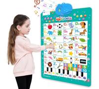 Electronic Alphabet Wall Chart, Talking ABC Poster for Toddlers, Interactive Learning Toy with Piano & Music, Educational Toys for Boys Girls (English letters)