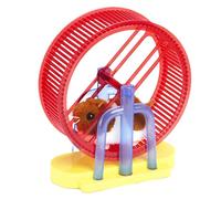 Electronic Animal Toy - 7.09in Plush Hamster Bunny Model with Exercise Wheel Game for Kids, Cats, Dogs, Boys, Girls, Simulation Pet with Fun Sounds, Movement, Learning,