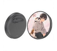 Electronic Anime Pin with HD Touchscreen, Badge Digital Display Pin, Photo Pixel Display Gift, Custom Kawaii Badge for Backpacks and Conventions Photo LOGO Name Tag pins (Black)