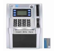 Electronic ATM Piggy Bank with Password LCD Screen Automatic Coin Bill Saving Box for Kids Children ABS Material 1000g