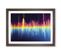 Electronic Audio Sound Bar Vol.1 Abstract H1022 Framed Print for Living Room Bedroom Home Office Décor, Wall Art Picture Ready to Hang, Walnut A2 Frame (64 x 46 cm)