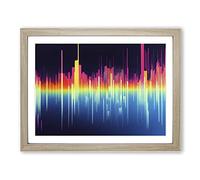 Electronic Audio Sound Bar Vol.1 Abstract H1022 Framed Print for Living Room Bedroom Home Office Décor, Wall Art Picture Ready to Hang, Oak A3 Frame (46 x 34 cm)