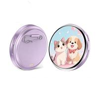 Electronic Badge Digital Display Pin,1.7'' HD Digital Displayed Pixel Badges Pins with Touch Screen and Customizable Photo Video GIF, Personalized Badge Pin for Anime/Star/Football Fans (purple)