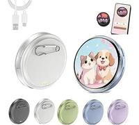 Electronic Badge Digital Display Pin, 1.8'' HD Touch Screen Electronic Digital Badge, Bluetooth App Control Keychain, Custom Photo Slideshow & Video Display for Anime/Star/Idol/Football Fans (white)