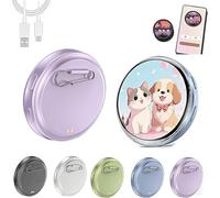 Electronic Badge Digital Display Pin, 1.8'' HD Touch Screen Electronic Digital Badge, Bluetooth App Control Keychain, Custom Photo Slideshow & Video Display for Anime/Star/Idol/Football Fans (purple)