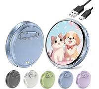 Electronic Badge Digital Display Pin,1.8'' HD Touch Screen Electronic Digital Badge,Bluetooth Control Keychain, Customizable Photo Slideshow &Video Display,for Anime,Star,Idol,Football Fans (Blue)