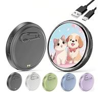 Electronic Badge Digital Display Pin,1.8'' HD Touch Screen Electronic Digital Badge,Bluetooth Control Keychain, Customizable Photo Slideshow &Video Display,for Anime,Star,Idol,Football Fans (Black)