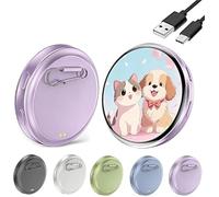 Electronic Badge Digital Display Pin - Digital Badge Pin with 1.8'' HD Touch Screen, Electronic Digitals Badges, Bluetooth App Control with Videos/Photos Display, for Anime/Star/Idol (Purple)