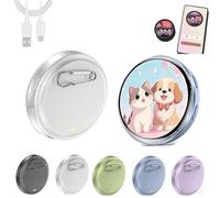 Electronic Badge Digital Display Pin, Photo Video Display Screen Custom Badge, Cute GIF Anime Pin Round Smart Badges, Bluetooth Control Keychain for Anime/Star/Idol/Football Fans (White)